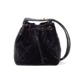 Chanel: a Black Lambskin Small Drawstring Bucket Bag 1994-96 (includes serial sticker and dust bag)