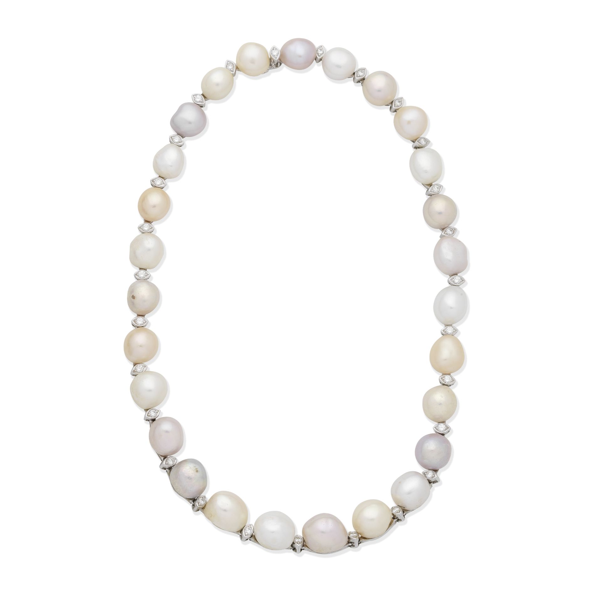 SCHOEFFEL: CULTURED PEARL AND DIAMOND NECKLACE