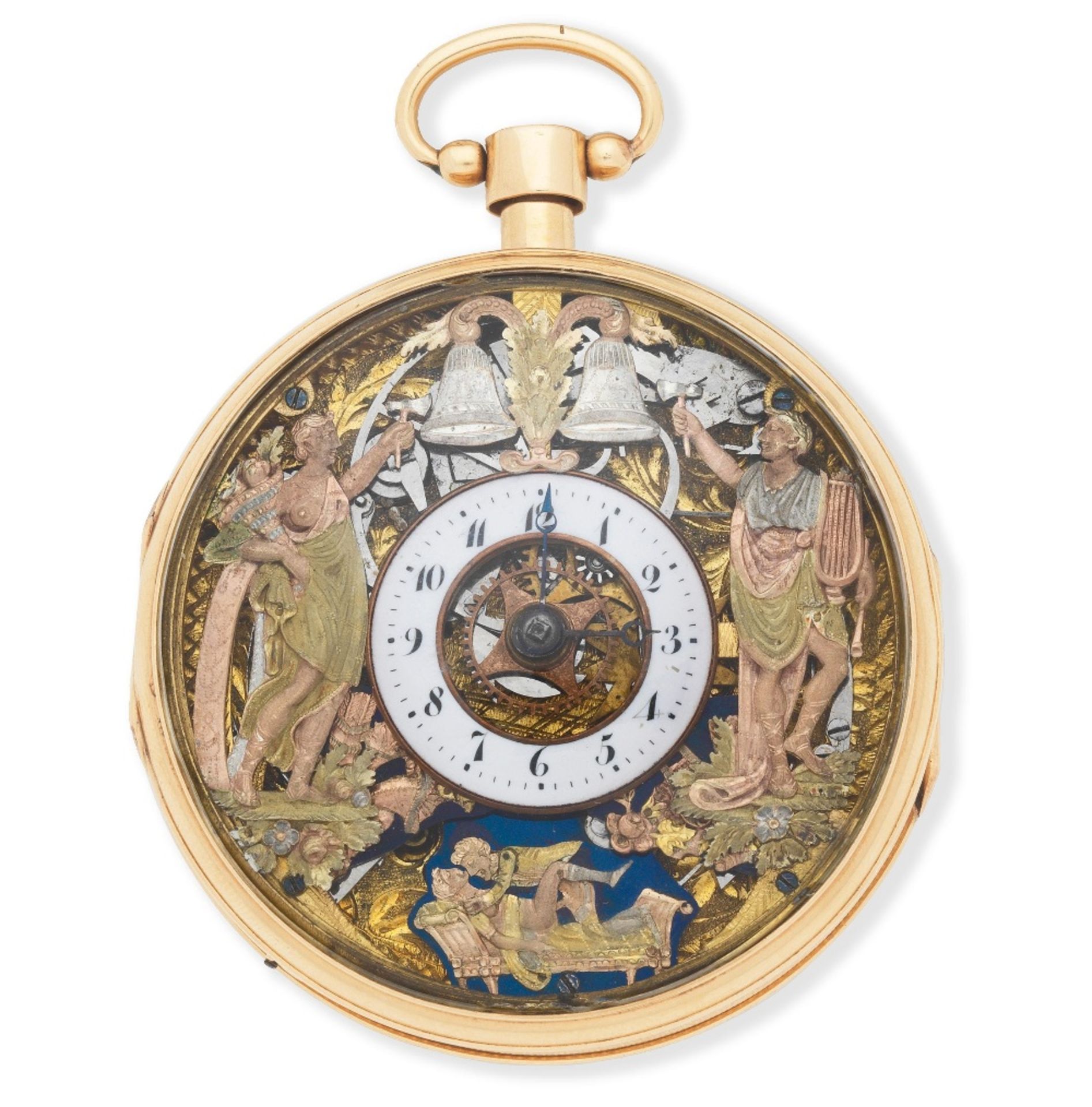 Fr&#232;res Duch&#232;ne & Comp. A Gen&#232;ve. Rare et insolite montre de gousset semi-squelette... - Image 4 of 6