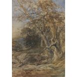 David Cox Snr. O.W.S. (British, 1783-1859) Wind blown trees, with another painting on the reverse...