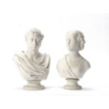 A pair of Copeland Parian busts of Edward, Prince of Wales and Princess Alexandra 19th century