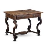 A Dutch late 17th century and later walnut side table