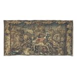 A fine Flemish historical tapestry fragment Probably mid 17th century