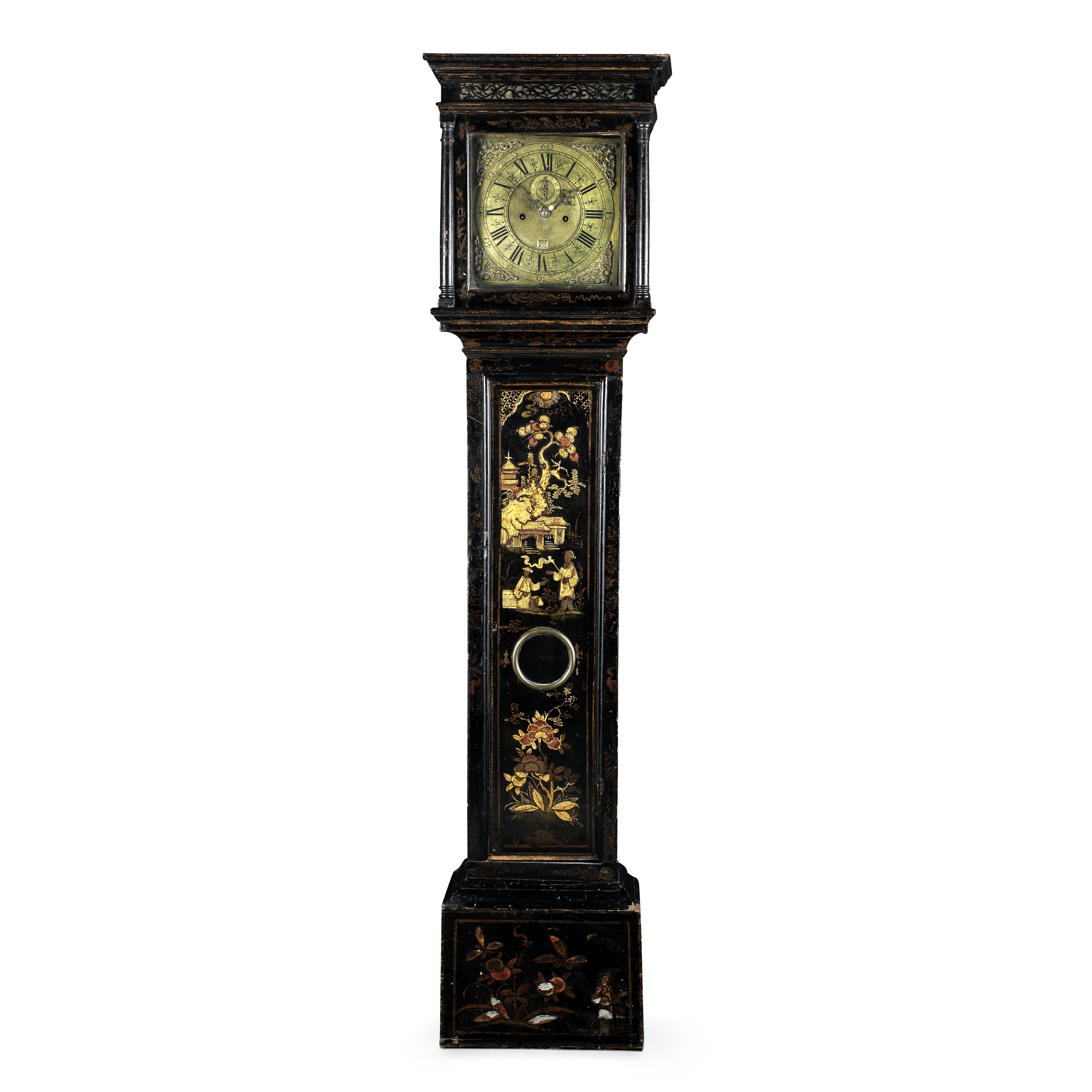 An 18th century japanned long case clock Fletcher, Leominster