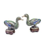 A pair of cloisonn&#233; enamel ducks 18th / 19th century (2)