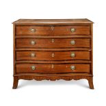 A late George III mahogany and crossbanded serpentine chest