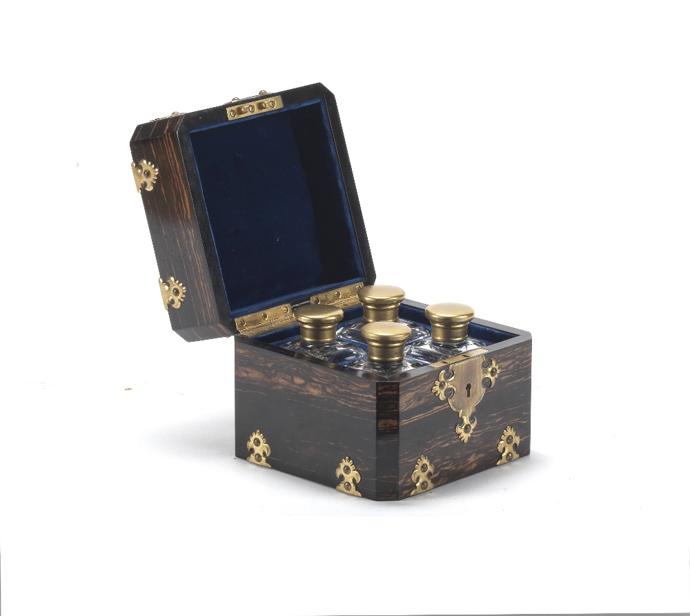 A 19th century calamander and gilt brass mounted scent bottle case - Image 2 of 2