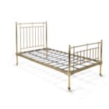 A Victorian single brass bed