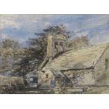David Cox Snr. O.W.S. (British, 1783-1859) A Welsh church and churchyard