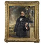 John Wood (British, 1801-1870) A portrait of John Arkwright, aged 58, standing, three-quarter-len...