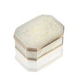 A George III gold-mounted mother of pearl snuff box unmarked
