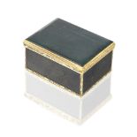 A Louis XV bloodstone and gold cage work snuff box engraved Vitet &#192; Paris, maker's mark unc...