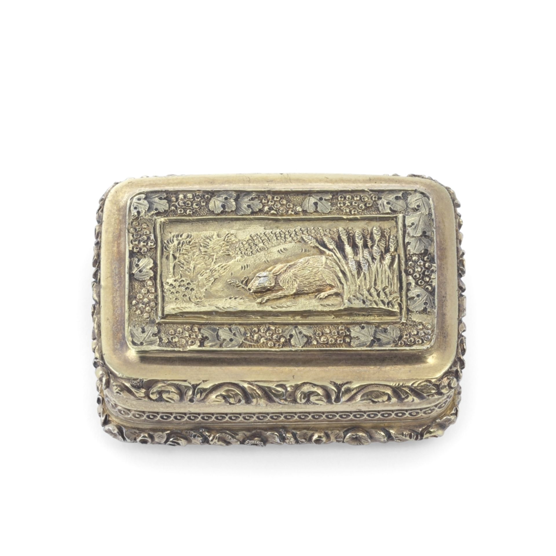 An unusual George III silver-gilt vinaigrette by Samuel Pemberton, Birmingham 1795 and another si...