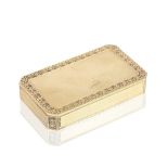 A 19th century gold snuff box incused stamped 14, possibly Hanau