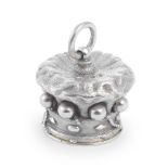 A Victorian silver 'coronet' vinaigrette H W Dee, London 1871, retailed by Leuchars & Son