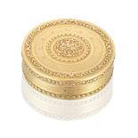 A Louis XVI circular vari-coloured gold snuff box Antoine Louis Anthiaume, Paris 1786