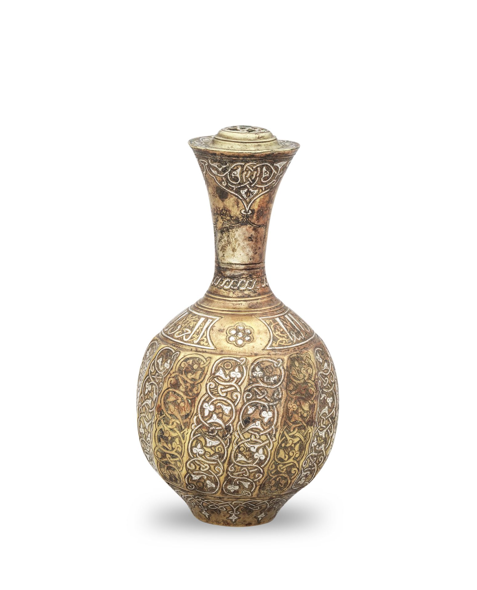 A Khorasan silver-inlaid bronze rosewater sprinkler Persia, 12th/ 13th Century