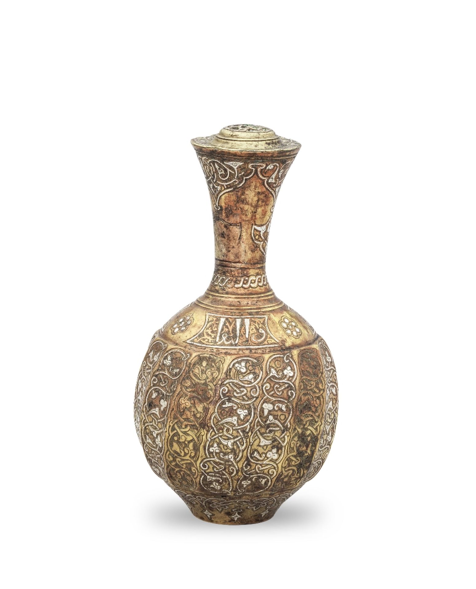 A Khorasan silver-inlaid bronze rosewater sprinkler Persia, 12th/ 13th Century - Bild 6 aus 7