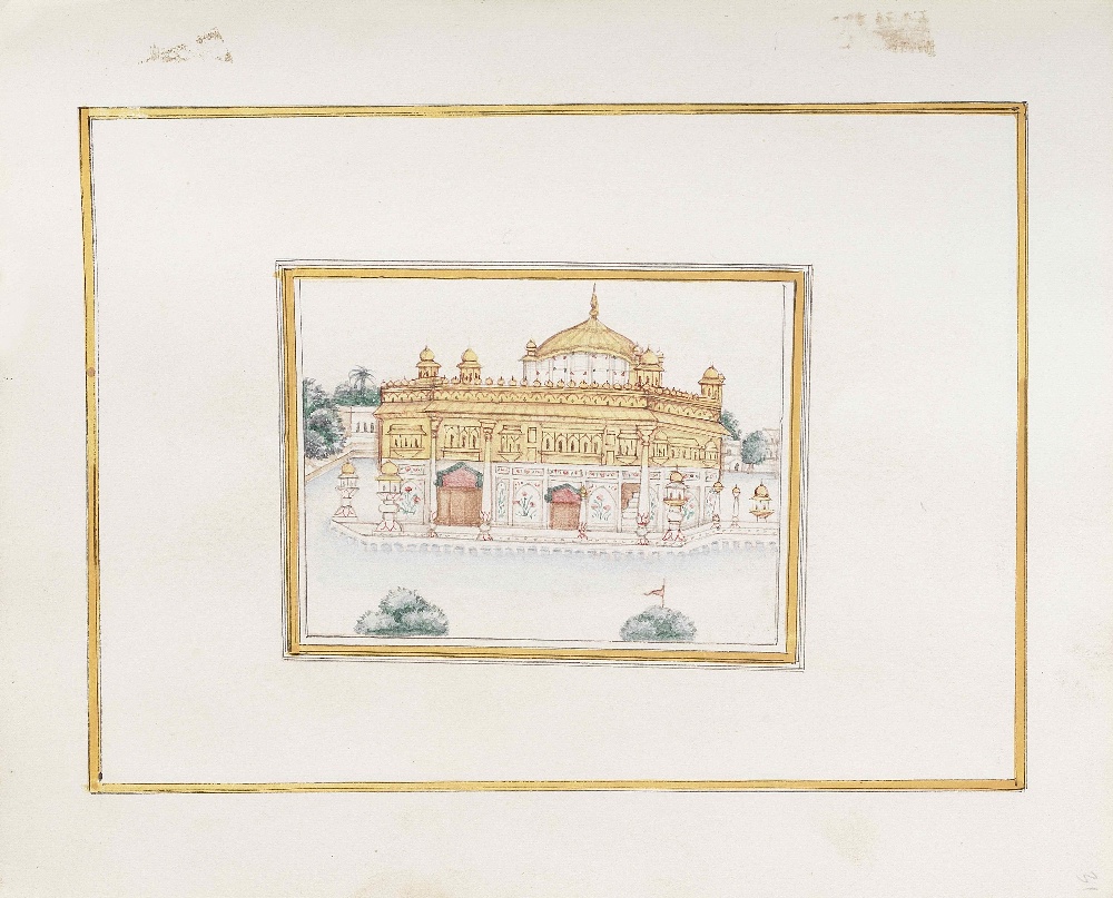An album of sixty-five paintings depicting Sikh rulers, monuments in Lahore and Delhi, and trades... - Bild 6 aus 8