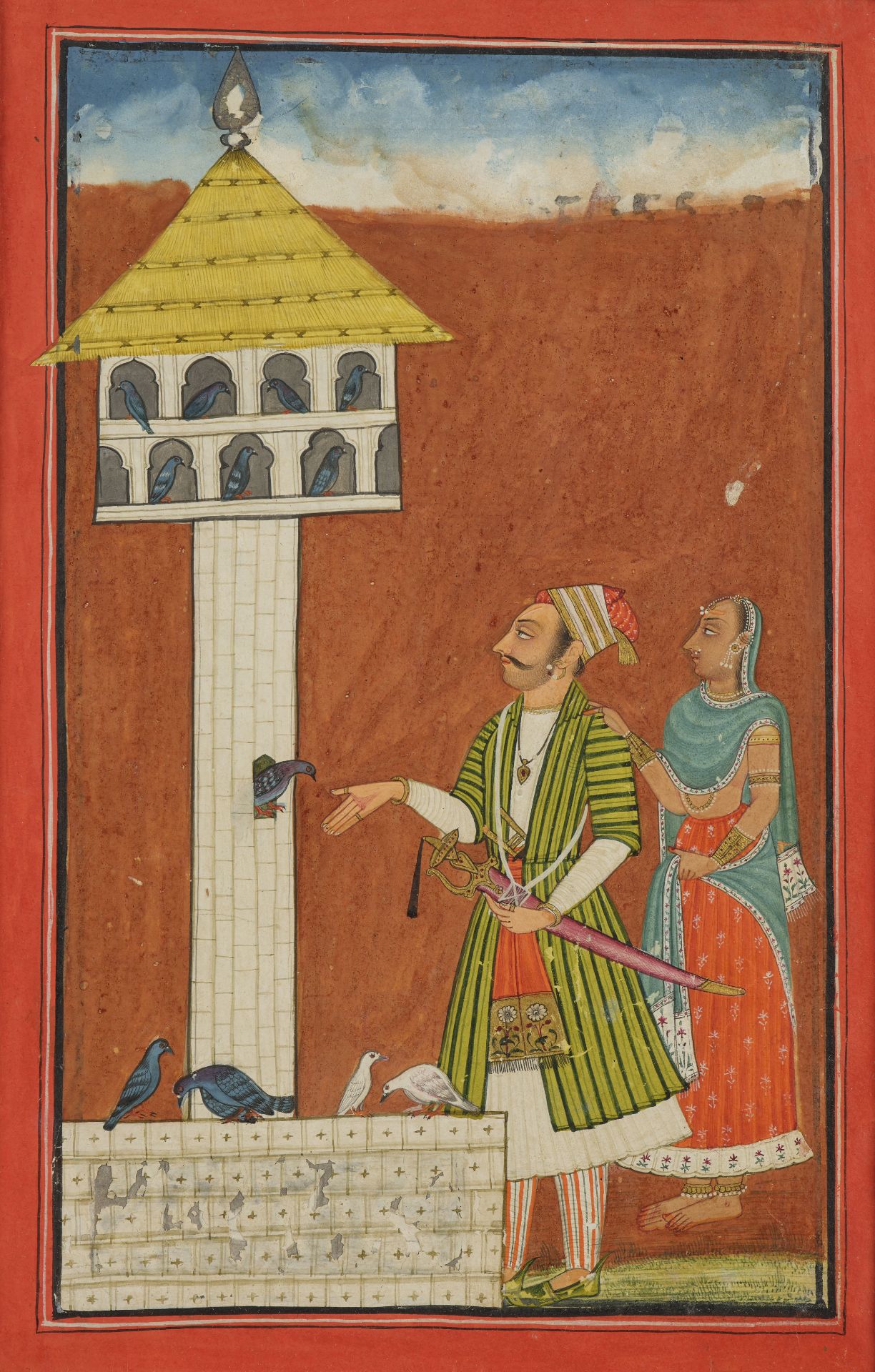 An illustration from a dispersed ragamala series: Kuntala raga Chamba or Bilaspur, circa 1690-1700