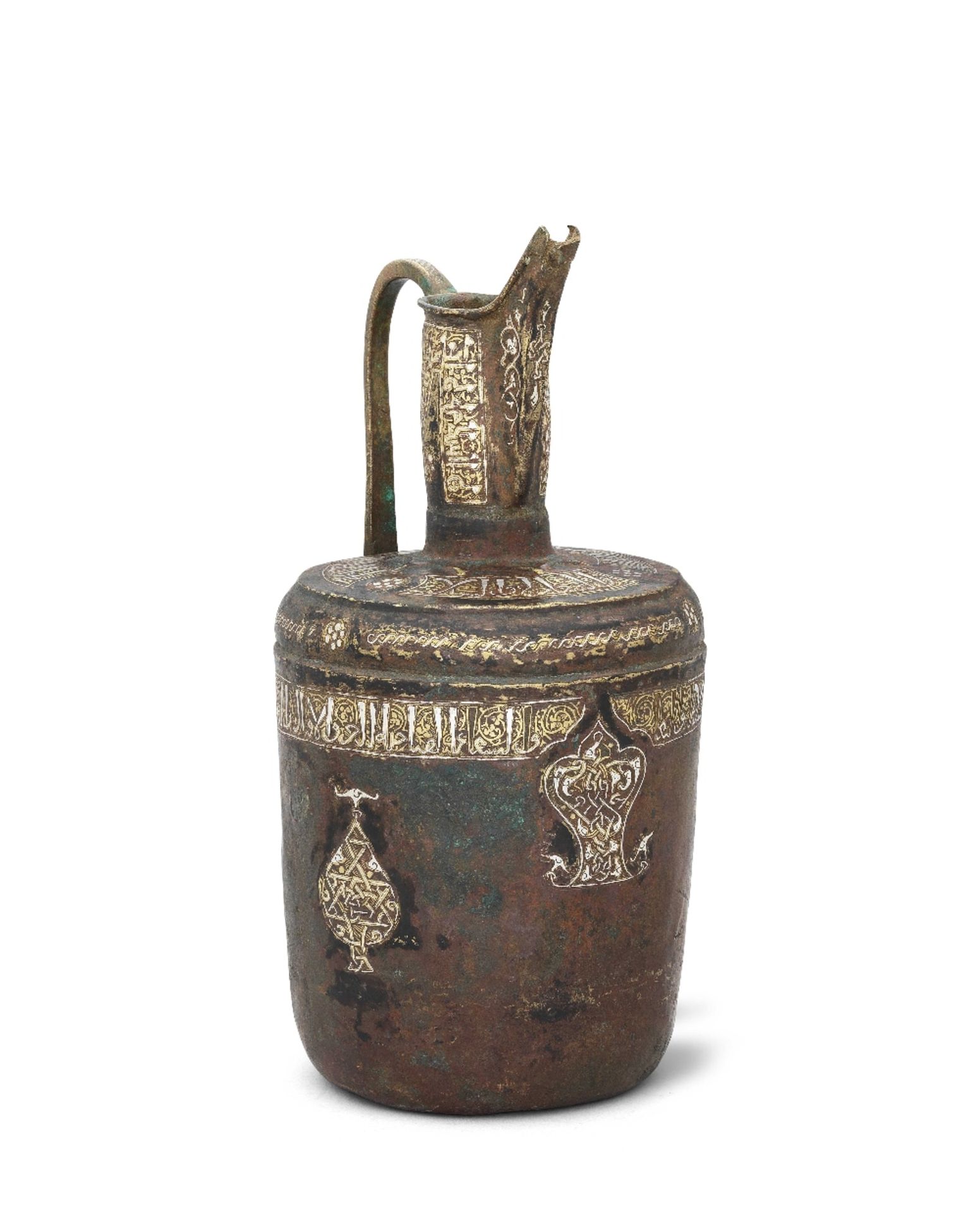 A Khorasan silver-inlaid bronze ewer Persia, 12th Century - Bild 3 aus 7