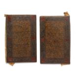 Two lacquered bookcovers signed by Ahmad al-Nayrizi Persia, dated AH 1132/ AD 1719-20(2)