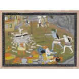 An episode from the Ramayana: Rama and Lakhshmana in battle with Ravana Guler, circa 1840