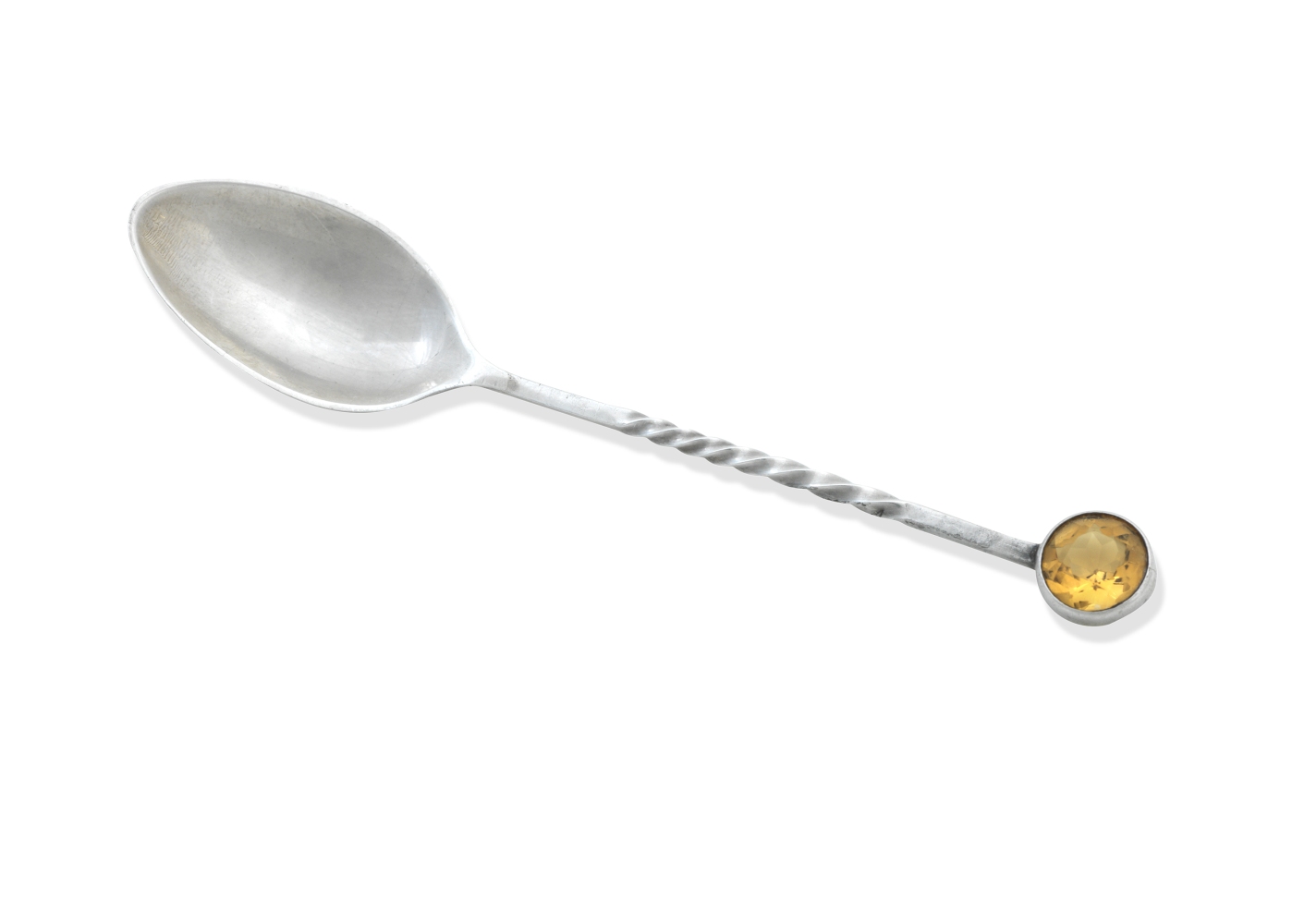 ROBB OF BALLATER, A CITRINE-SET SPOON WR, BLTR, and with hallmarks for Edinburgh, 1927
