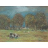 James Kay RSA RSW (British, 1858-1942) Clearing with goats grazing 17 x 22.3 cm. (6 11/16 x 8 3/4...