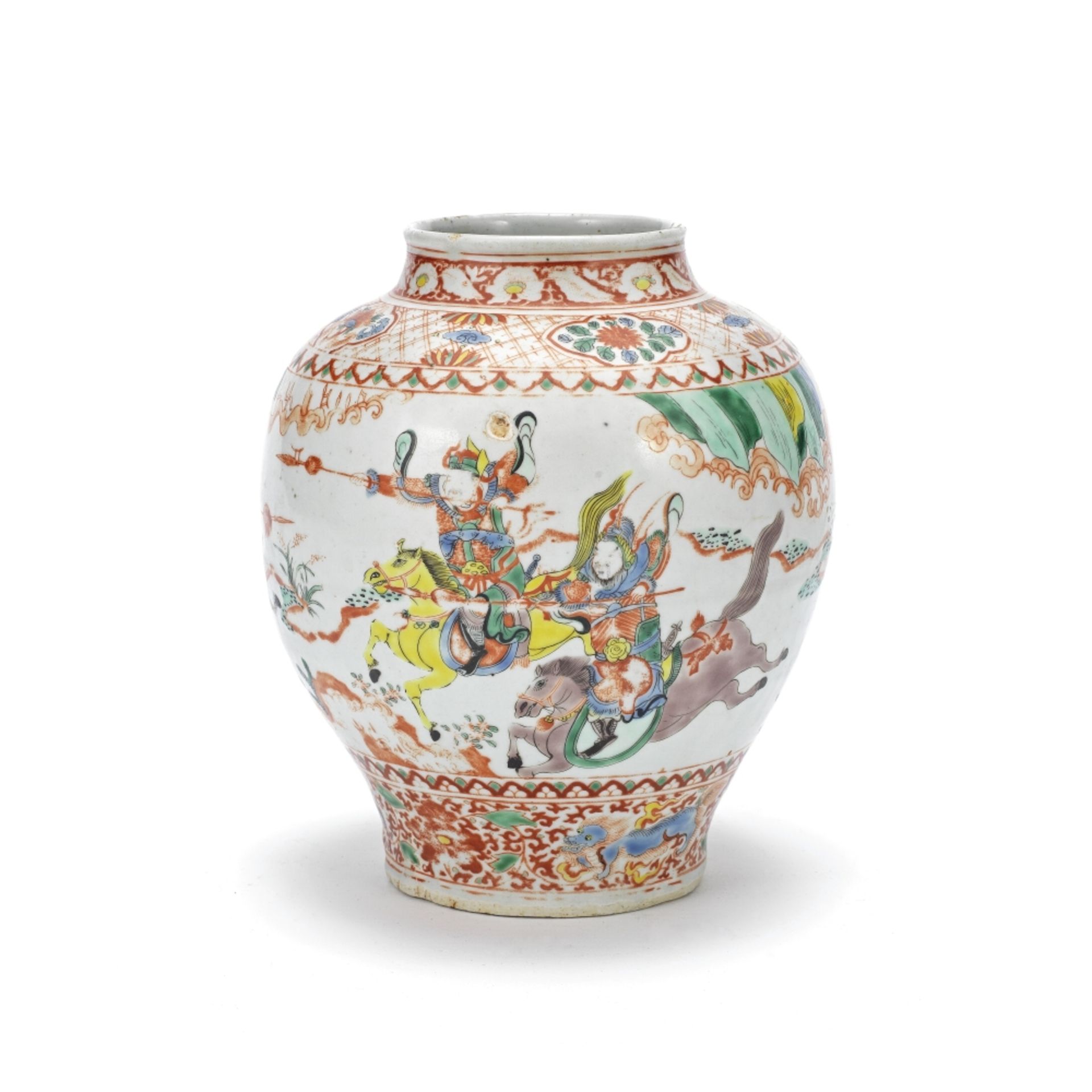 A POLYCHROME ENAMELLED JAR Qing Dynasty