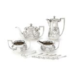 A FOUR-PIECE SILVER TEA AND COFFEE SERVICE By Zee Wo, late 19th century (13)