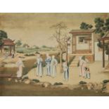 ANONYMOUS, CHINESE EXPORT SCHOOL (LATE 18TH CENTURY) Ladies and Eunuchs in a garden