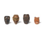 FOUR MASK NETSUKE Edo period (1615-1868) to Meiji era (1868-1912), 19th century (4)