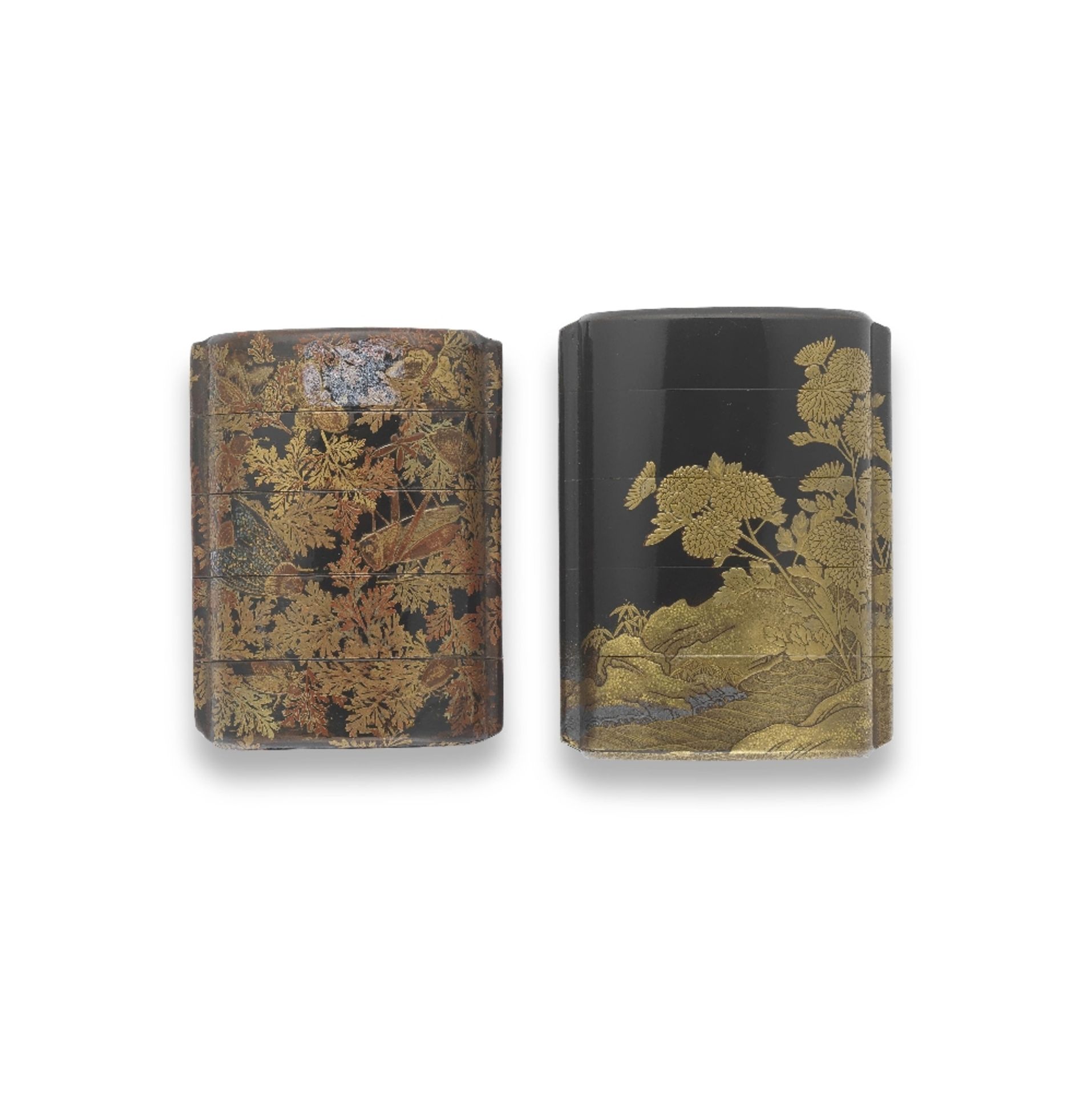 TWO LACQUER FOUR-CASE INRO Edo period (1615-1868), probably 18th century (2) - Image 2 of 2