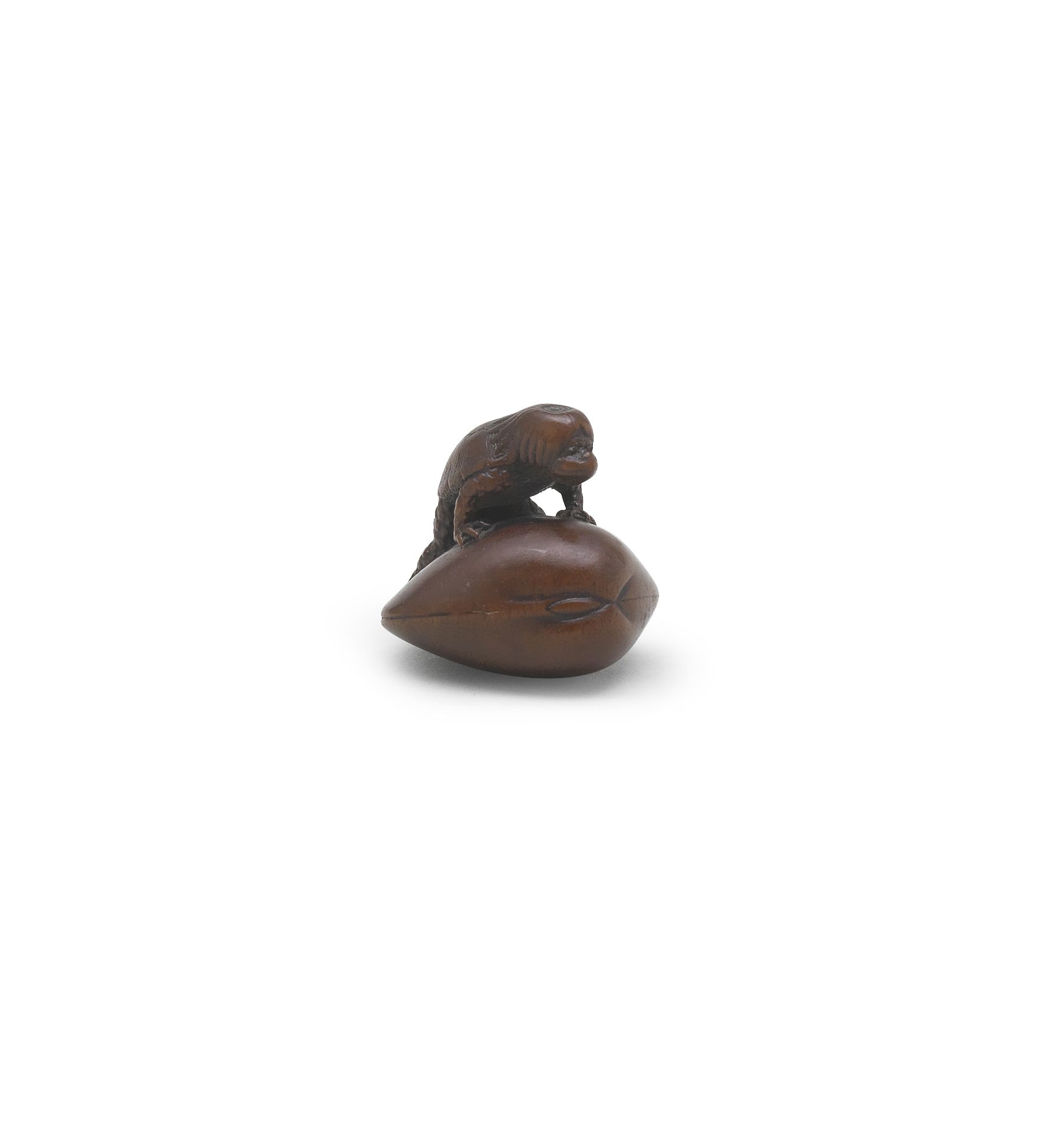 A WOOD NETSUKE OF A KAPPA By Suketada, Takayama, Hida Province, Edo period (1615-1868), mid-19th ...