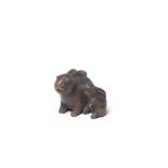 A WOOD NETSUKE OF TWO RABBITS By Masanao, Yamada, Ise Province, Edo period (1615-1868), 19th cen...