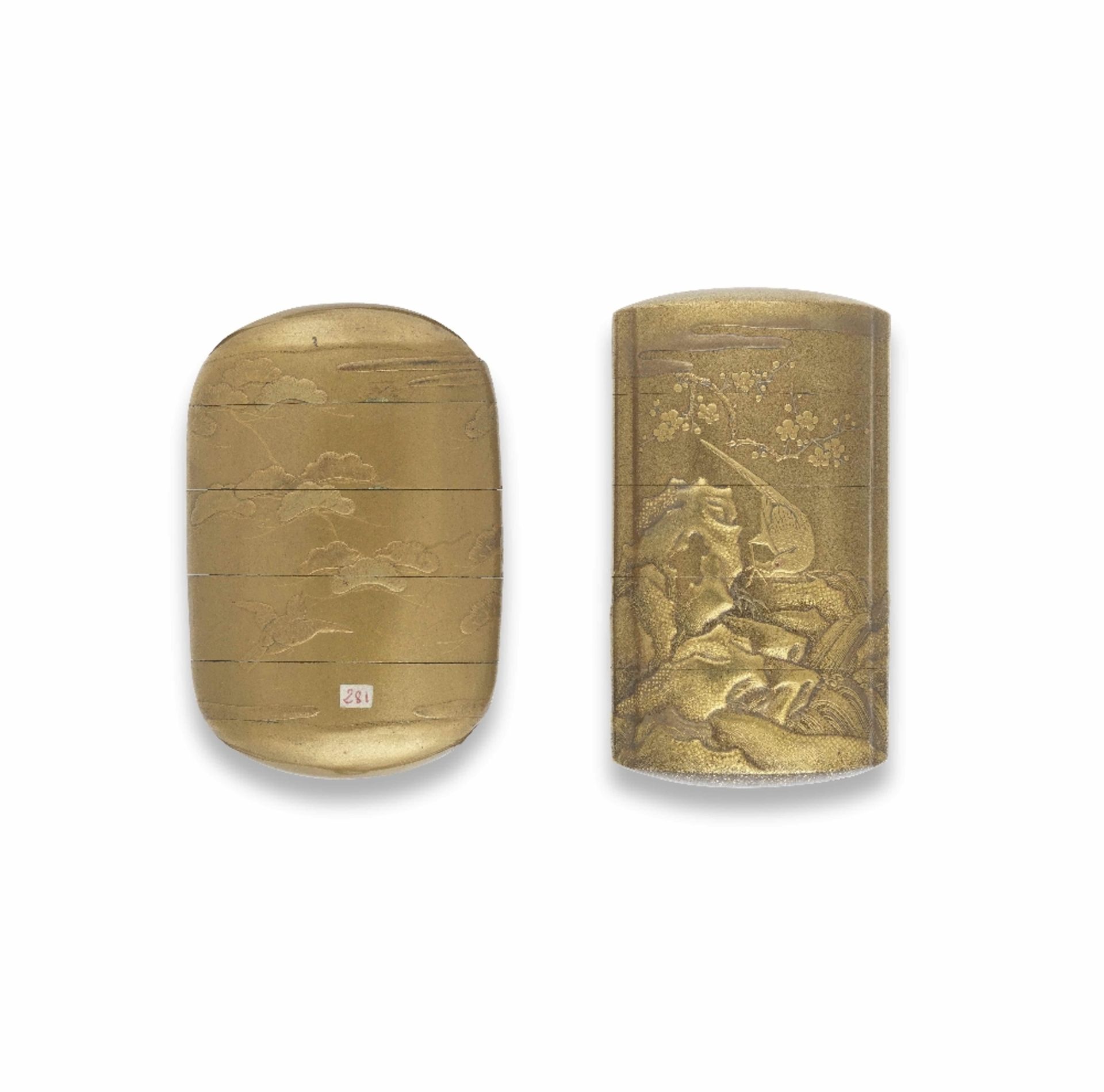 TWO GOLD-LACQUER FOUR-CASE INRO One by Kakosai, Edo period (1615-1868), 19th century (2) - Image 2 of 2