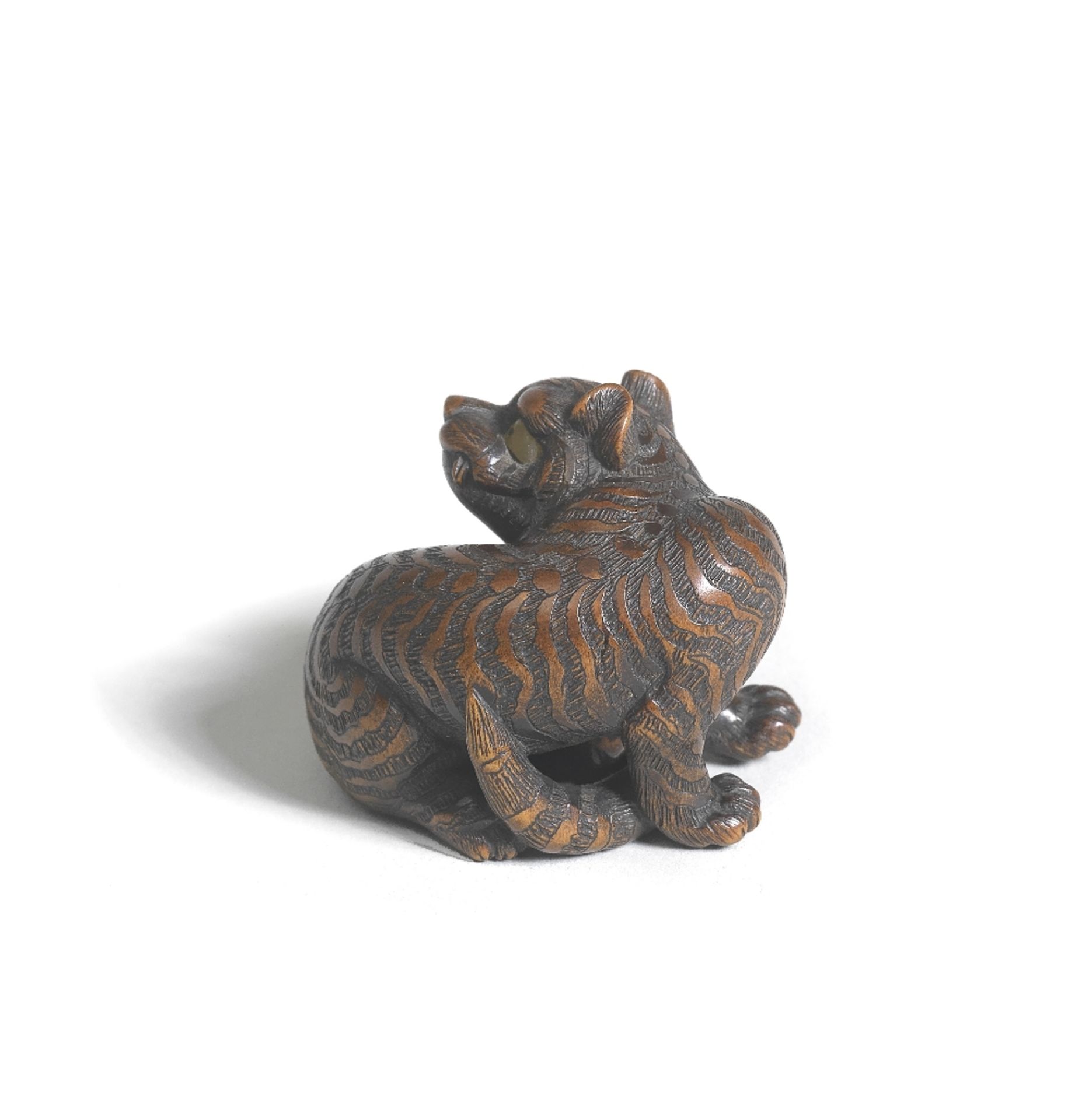 A WOOD NETSUKE OF A TIGER By Naito Toyomasa (1773-1856), Tanba Province, early/mid-19th century (2) - Image 2 of 3