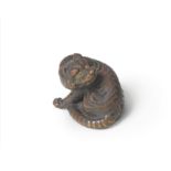 A WOOD NETSUKE OF A TIGER By Naito Toyomasa (1773-1856), Tanba Province, early/mid-19th century (2)