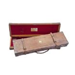 A Pair Of Brass-Mounted Oak And Leather Gun Cases (2)