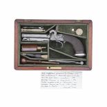 A Cased 52-Bore Percussion D.B. Box-Lock Travelling Pistol