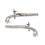 A Pair Of Scottish 25-Bore Flintlock All-Metal Belt Pistols (2)