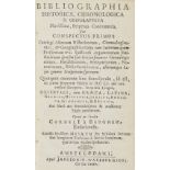 BEUGHEM (CORNELIUS VAN) Bibliographia historica, chronologica et geographica novissima, perpetuo ...