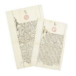 ARMENIA - JERUSALEM, DEEDS OF BENEDICTION Two printed 'Bulls of Benediction', given to benefactor...