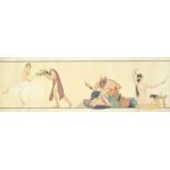 EROTICA LEONNEC (GEORGES) Four panoramic colour-printed poster prints of erotic subjects, caricat...
