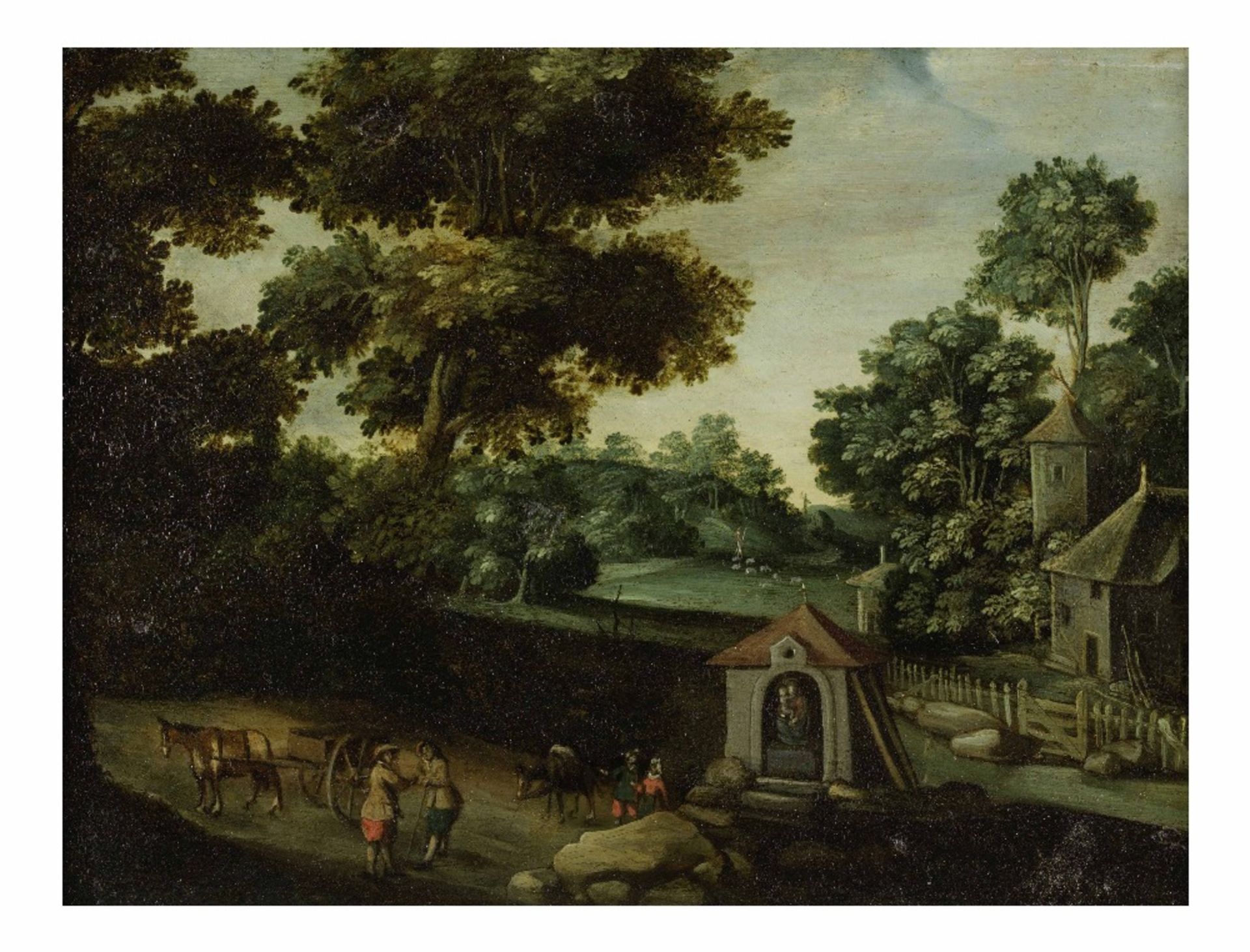 Ecole flamande, XVIIe si&#232;cle Paysages champ&#234;tres anim&#233;s Country landscapes with f... - Image 6 of 6