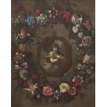 Attribu&#233; &#224; Abraham Brueghel (Anvers 1631-1697 Naples) L'ange de l'Annonciation entour&#...