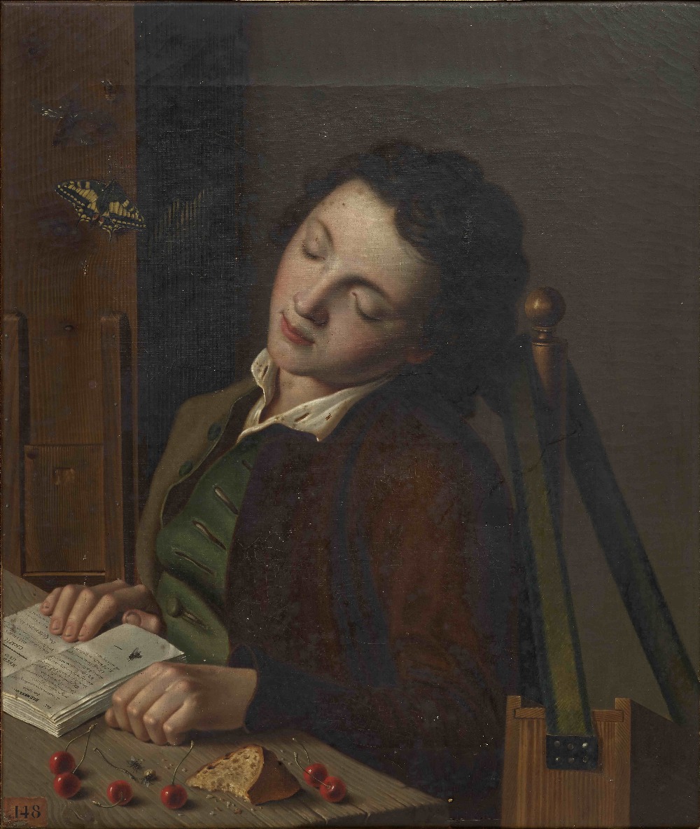 Pierre-Joseph Gauthier-Stirum (Bar-sur-Seine 1787-1851 Seurre) Portrait de jeune homme endormiThe... - Image 2 of 3
