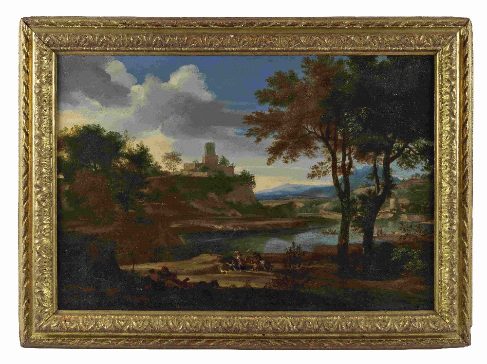 Cercle de Francisque Millet (Anvers 1642-1679 Paris) Promeneurs pr&#232;s d'un lac Toile An exten... - Image 2 of 3