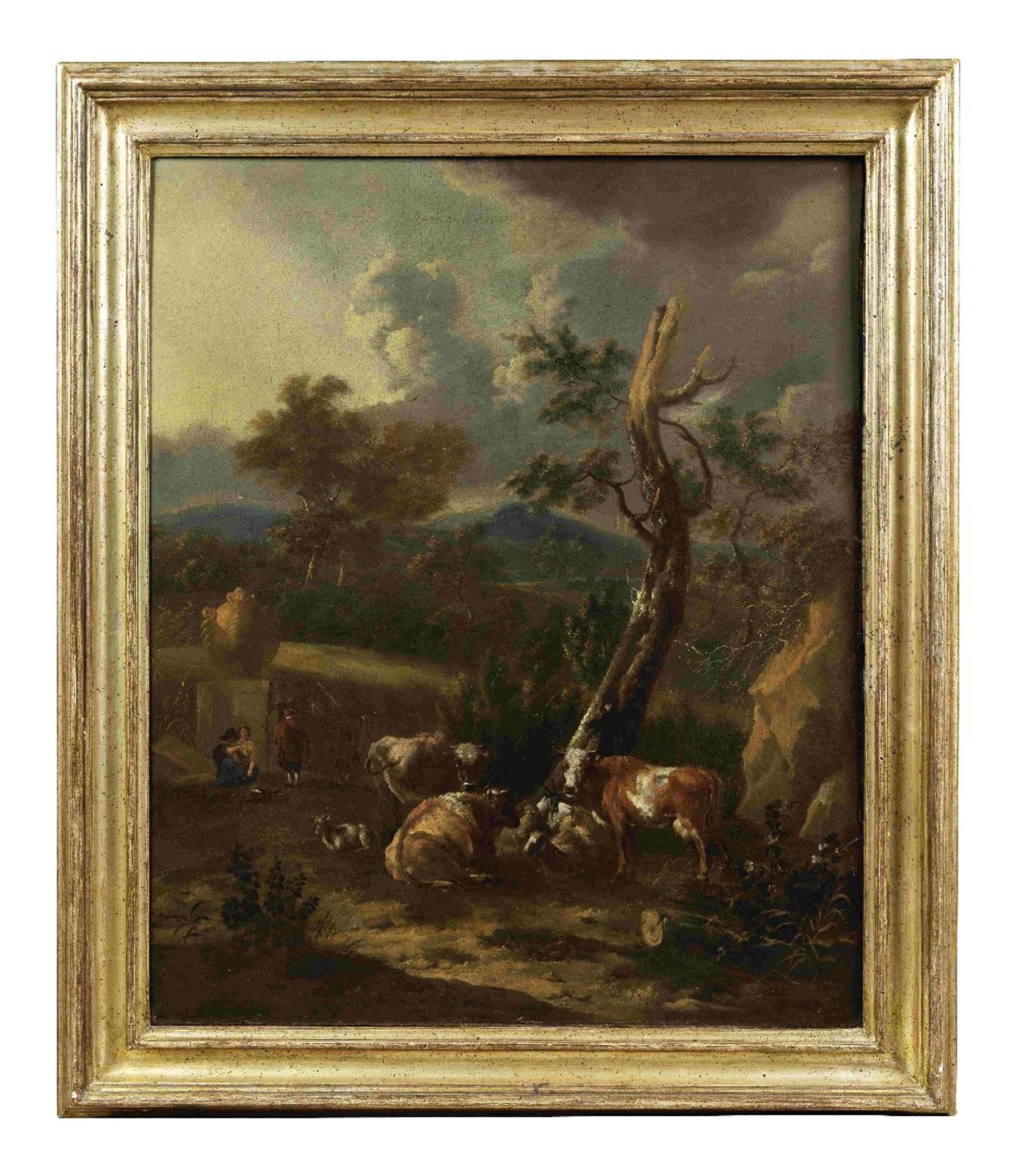 Johannes van der Bent (Amsterdam 1650-1690) Paysage de campagne au troupeau Landscape with shephe... - Image 2 of 3